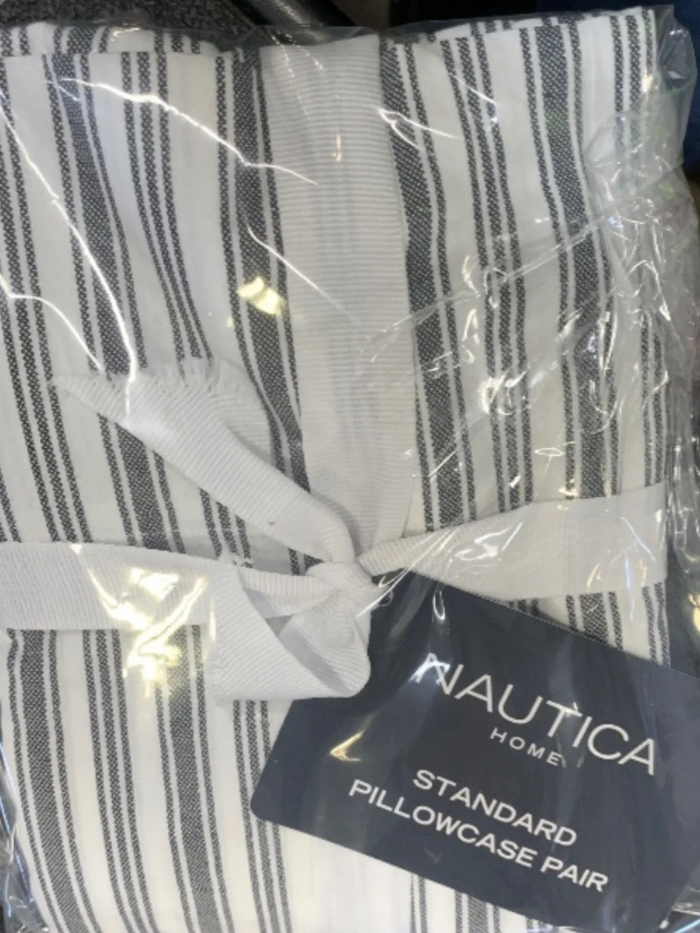 Nautica Home Standard Pillowcase Pair - BLUE STRIPE 100% Cotton